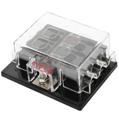 6-Wege-ATC-ATO-ATY-Auto-Blade-Sicherungskasten, wasserdichte Blockschalttafel, 12 V -36 VDC, mit LED-Licht